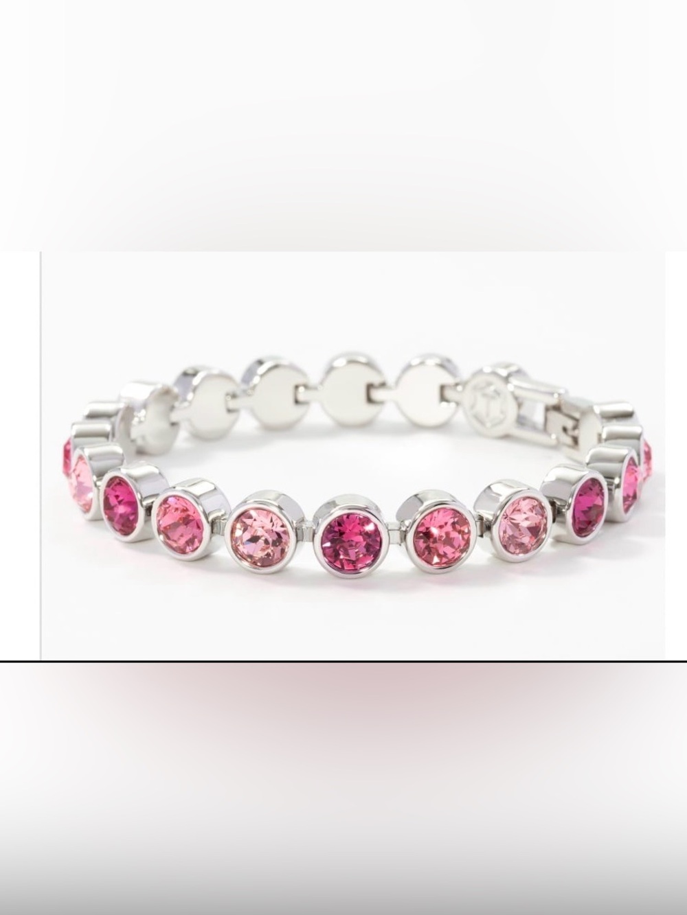Touchstone Crystal ice bracelet BOUQUET pink shades rhodium plated BNIB pretty!